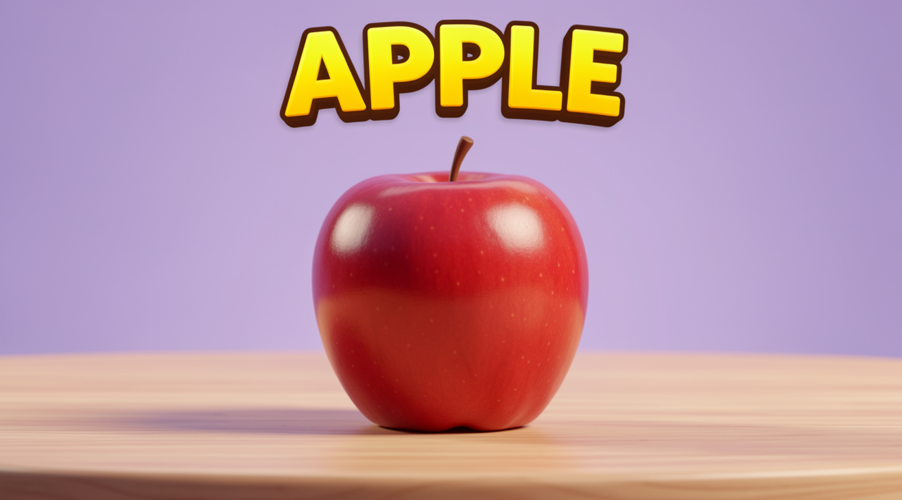 Learn the Word Apple for Toddlers and Babies