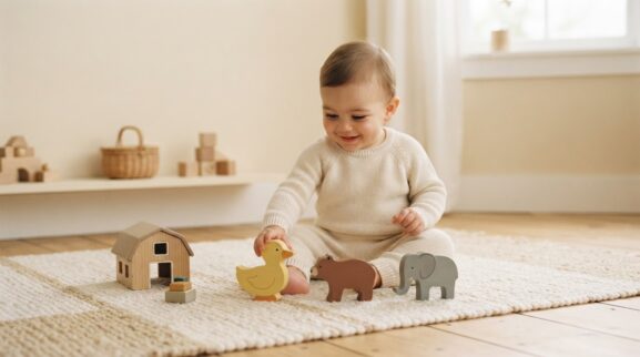 5-Minute Animal Pretend Play Activity for 1 Year learning activity for a 1-year-old