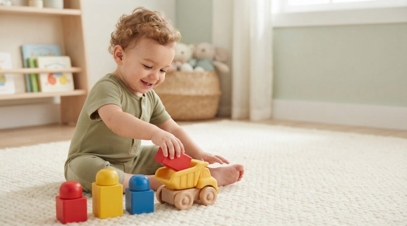 5-Minute Building & Construction Activity for 1-Year-Old Toddlers