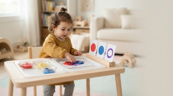 5-Minute Color Mixing & Art Discovery Activity for 2 Years learning activity for a 2-year-old