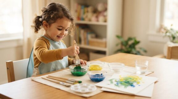 5-Minute Color Mixing & Art Discovery Activity for 3 Years learning activity for a 3-year-old