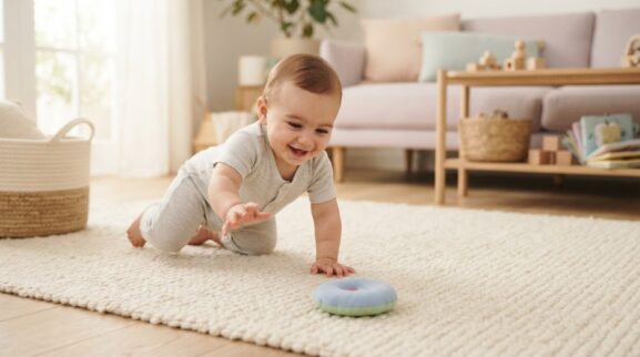 5-Minute Crawling & Exploration Activity for 7–9 Months learning activity for a 7–9 month old baby