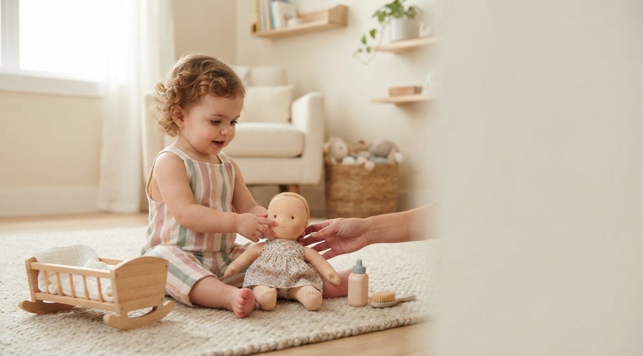 5-Minute Dolls, Family & Caregiving Play Activity for 1-Year-Old Toddlers