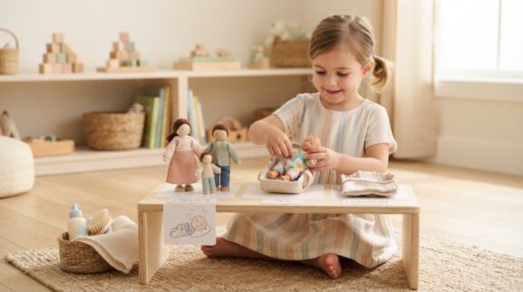 5-Minute Dolls, Family & Caregiving Play Activity for 4 Years learning activity for a 4-year-old