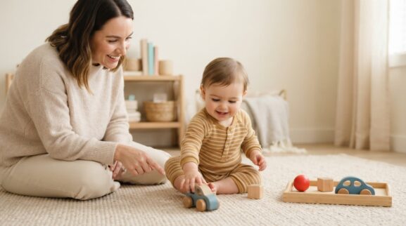 5-Minute Language Play: Action Words for 1 Year learning activity for a 1-year-old