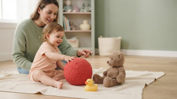 5-Minute Language Play: Describing Words for 1 Year learning activity for a 1-year-old