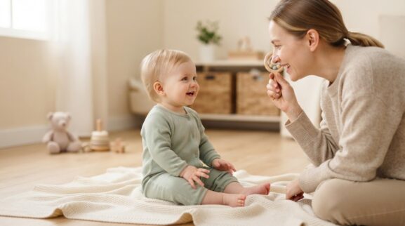 5-Minute Language Play: Listening & Understanding for 10–11 Months learning activity for a 10–11 month old baby