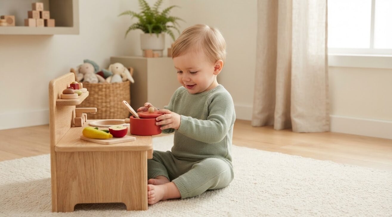 5-Minute Pretend Kitchen & Food Activity for 1-Year-Old Toddlers