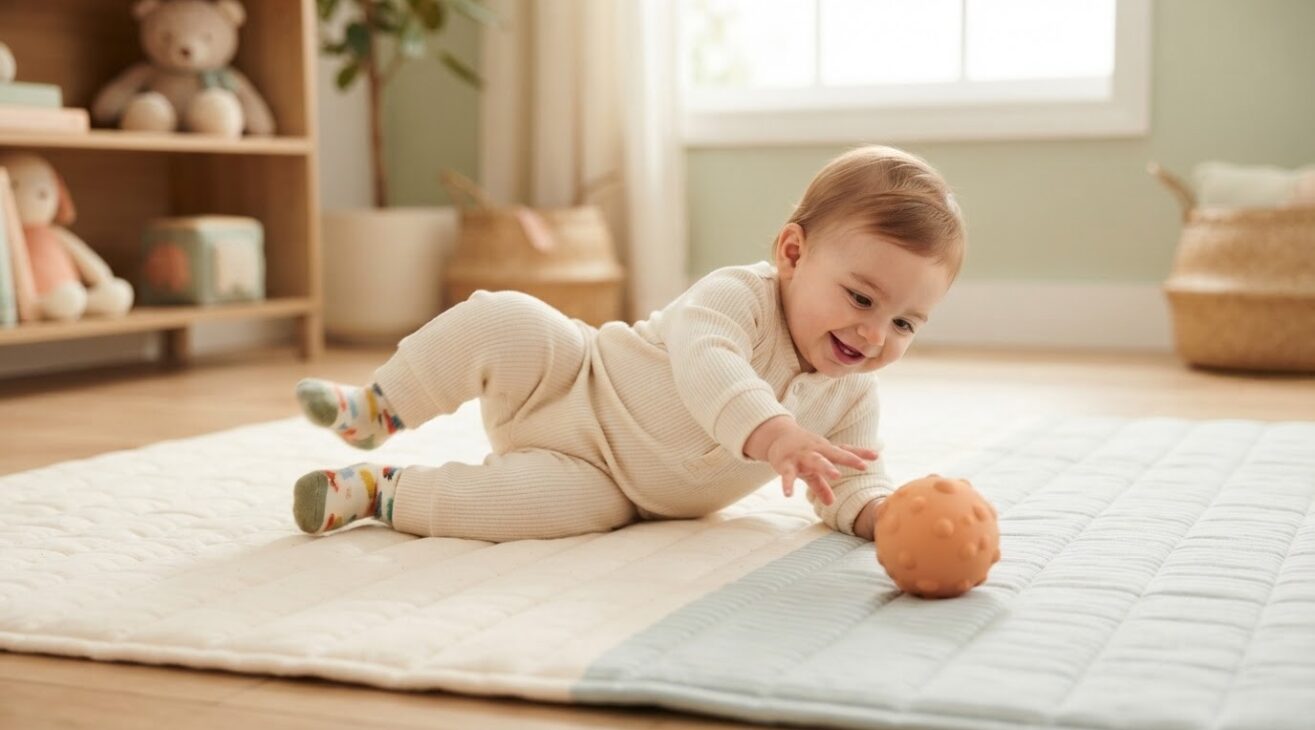 5-Minute Reaching, Rolling & Body Movement Activity for Babies 10–11 Months