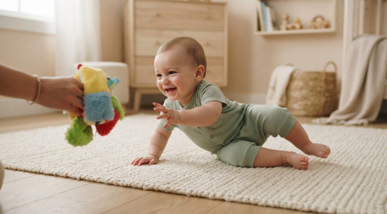 5-Minute Reaching, Rolling & Body Movement Activity for Babies 7–9 Months