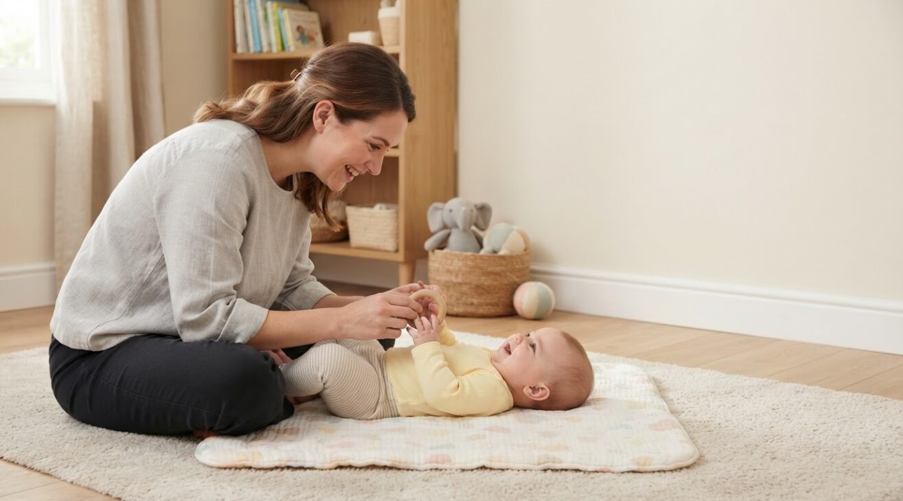 5-Minute Supervised Floor-Time Interaction Activity for Babies 4–6 Months