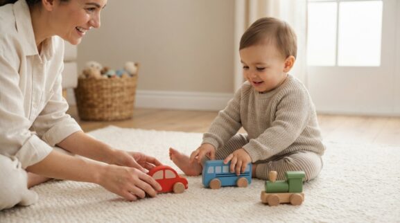 5-Minute Vehicle Pretend Play Activity for 1 Year learning activity for a 1-year-old