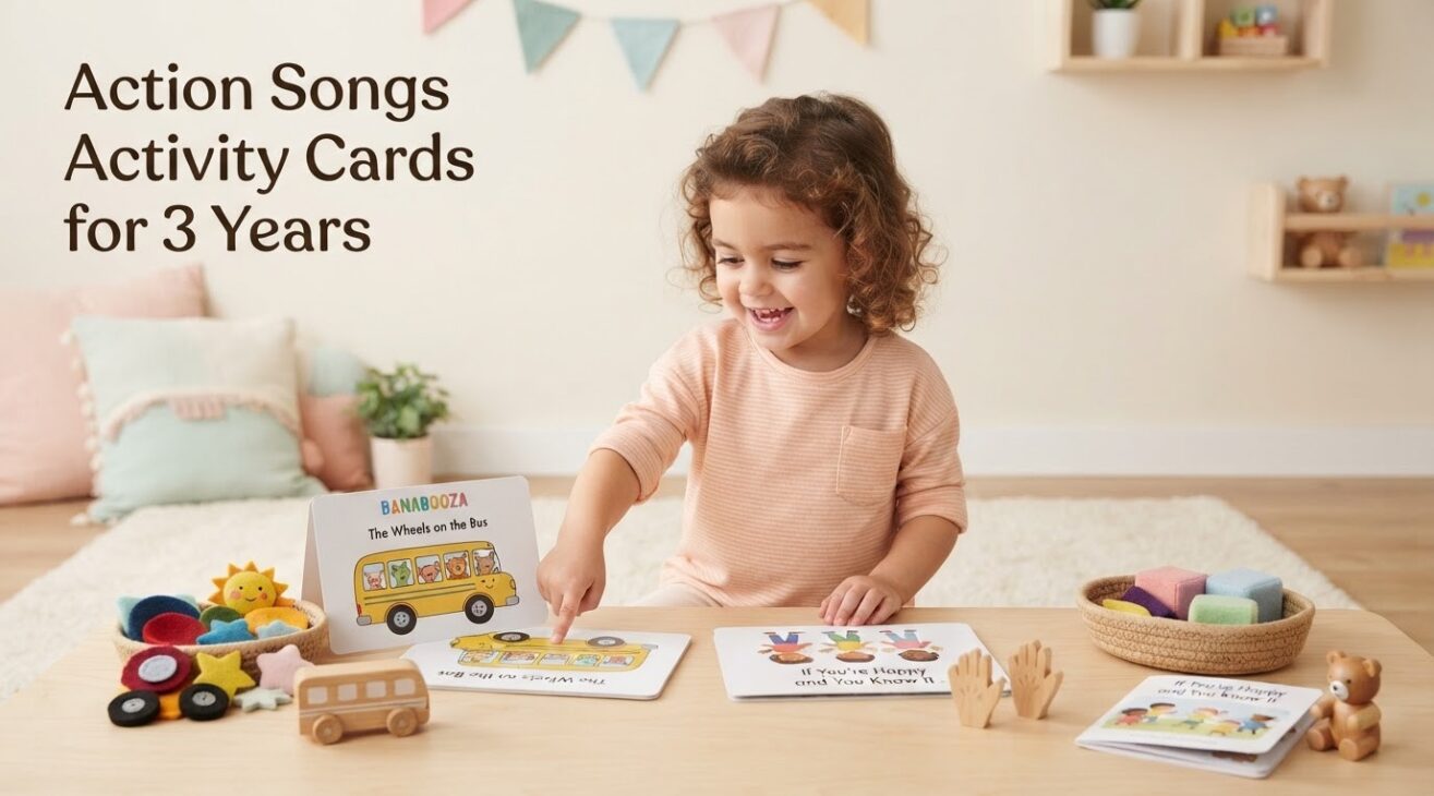 Action Songs Activity Cards for 3-Year-Old Toddlers