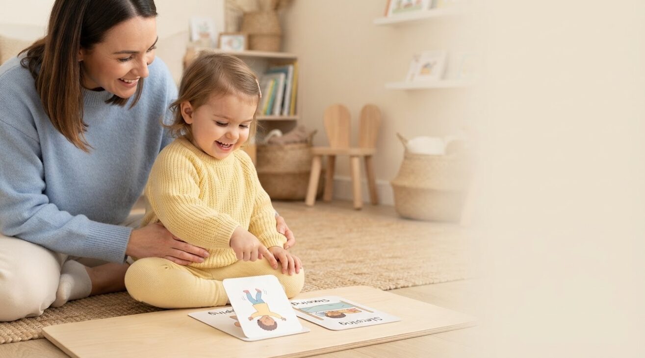 Action Words Activity Cards for 2-Year-Old Toddlers