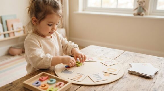 Alphabet Knowledge Activity Cards for 3 Years printable learning activity for a 3-year-old