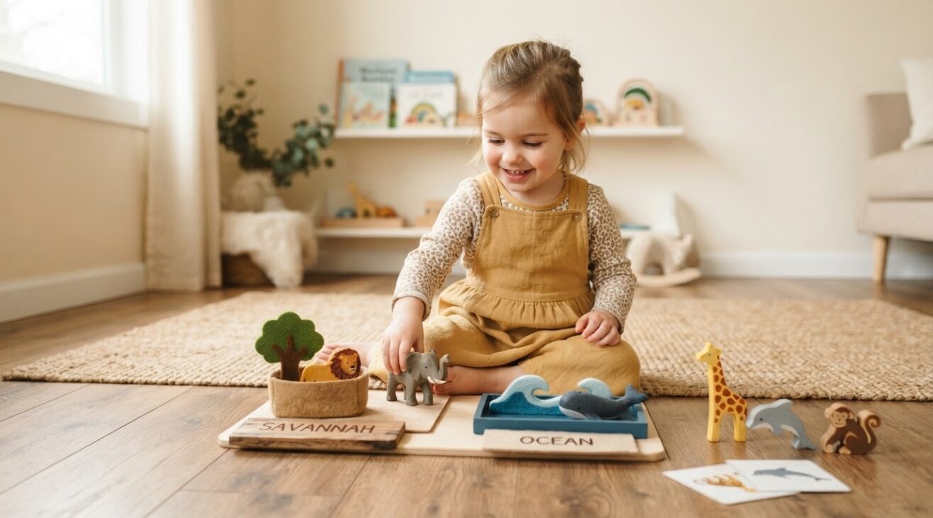 Animals & Habitats Activity Cards for 2-Year-Old Toddlers