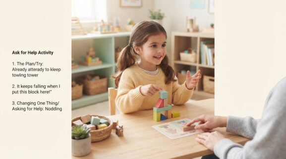 Asking for Help Activity Cards for 5 Years printable learning activity for a 5-year-old