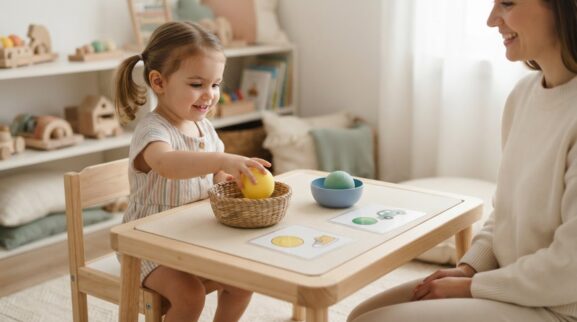 Ball Play Activity Cards for 2 Years printable learning activity for a 2-year-old