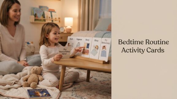 Bedtime Routine Activity Cards for 5 Years printable learning activity for a 5-year-old