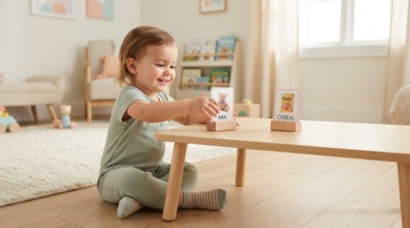 Book & Literacy Play: Name & Environmental Print for 2 Years learning activity for a 2-year-old
