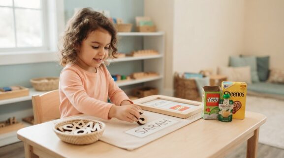 Book & Literacy Play: Name & Environmental Print for 4 Years learning activity for a 4-year-old