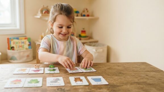 Book & Literacy Play: Rhyming & Sound Awareness for 3 Years learning activity for a 3-year-old