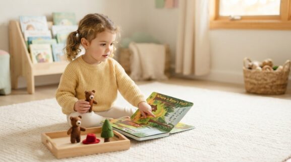 Book & Literacy Play: Story Comprehension for 3 Years learning activity for a 3-year-old