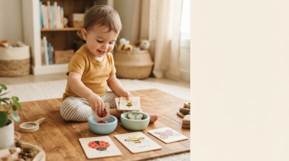 Bugs & Backyard Nature Activity Cards for 2 Years printable learning activity for a 2-year-old
