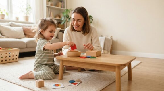 Circle, Square, Triangle Everywhere learning activity for a 2-year-old