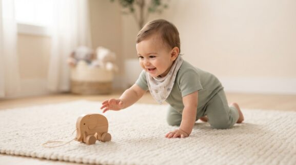 Crawling & Exploration Activity Cards for 10–11 Months printable learning activity for a 10–11 month old baby