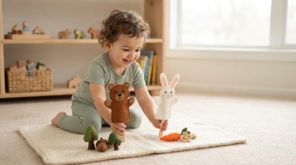 Create & Pretend: Puppets & Character Play for 2 Years parent learning guide for a 2-year-old