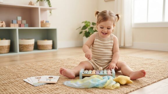 Dance & Freeze Activity Cards for 1 Year printable learning activity for a 1-year-old