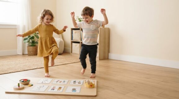 Dance & Freeze Activity Cards for 4 Years printable learning activity for a 4-year-old