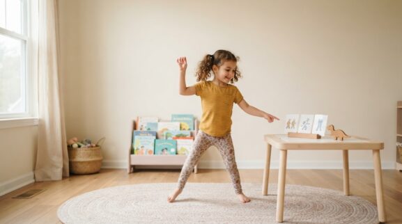 Dance & Freeze Activity Cards for 5 Years printable learning activity for a 5-year-old