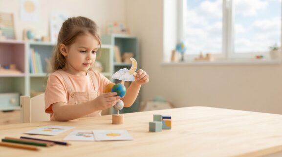 Day, Night & Sky Activity Cards for 5 Years printable learning activity for a 5-year-old