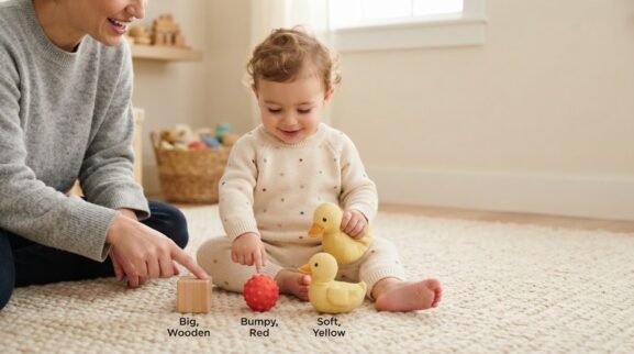 Describing Words Activity Cards for 1 Year printable learning activity for a 1-year-old