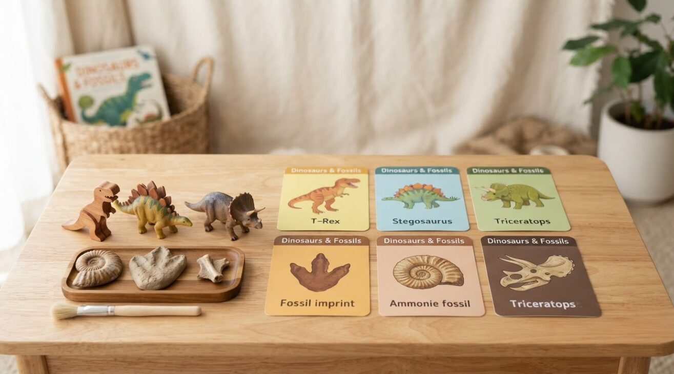 Dinosaurs & Fossils Activity Cards for 3-Year-Old Toddlers