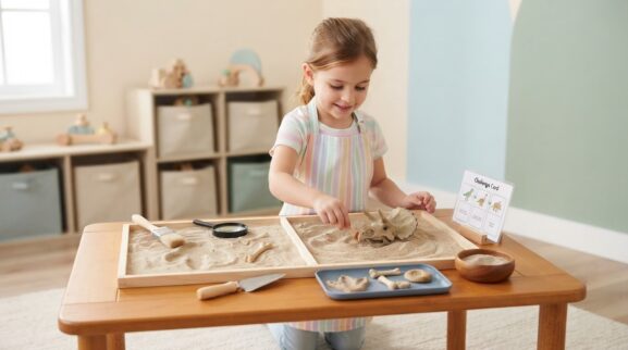 Dinosaurs & Fossils Activity Cards for 5 Years printable learning activity for a 5-year-old