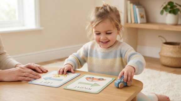 Direction Words Activity Cards for 2 Years printable learning activity for a 2-year-old