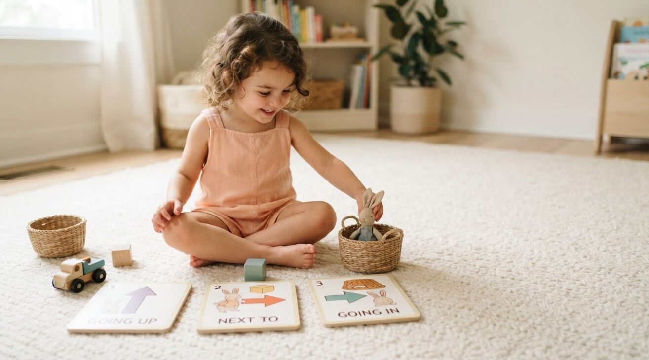 Direction Words Activity Cards for 3-Year-Old Toddlers