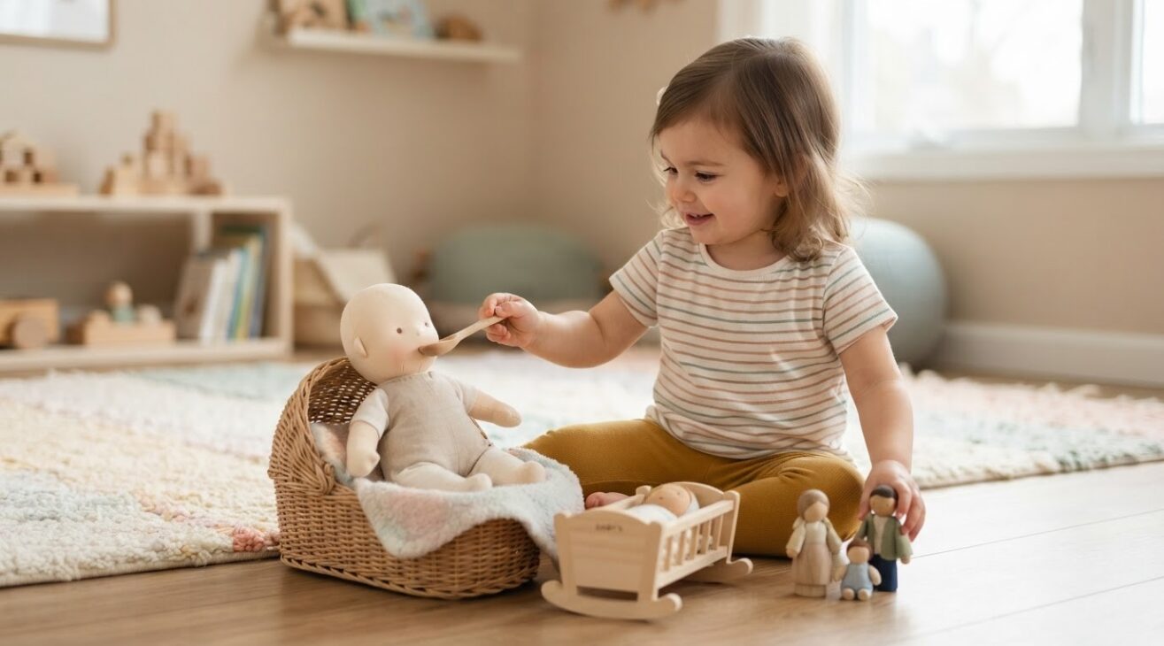 Dolls, Family & Caregiving Play Activity Cards for 1-Year-Old Toddlers