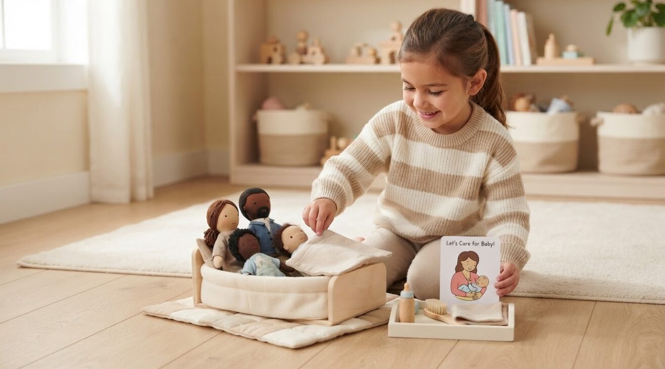 Dolls, Family & Caregiving Play Activity Cards for 5-Year-Old Kids