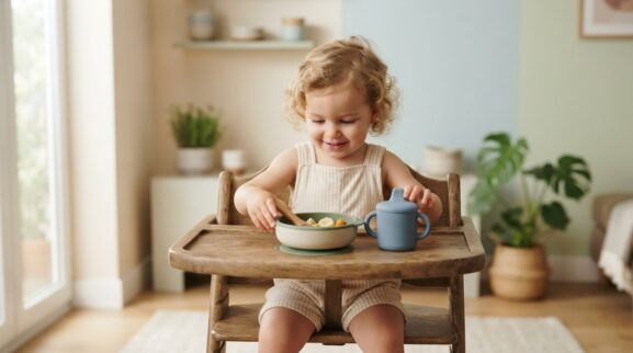 Everyday Routine Activity: Mealtime Language & Participation for 1 Year learning activity for a 1-year-old