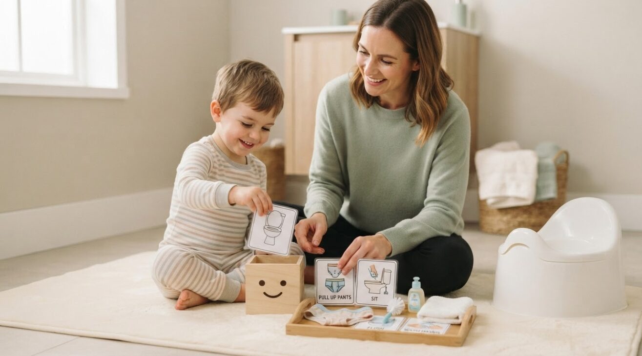 Everyday Routine Activity: Toilet Learning Words & Routine for 2-Year-Old Toddlers
