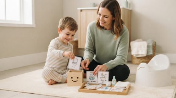 Everyday Routine Activity: Toilet Learning Words & Routine for 2 Years learning activity for a 2-year-old