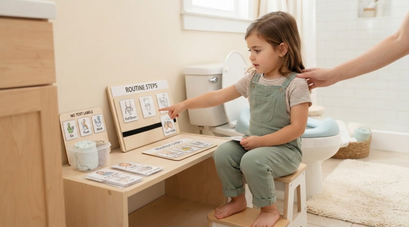Everyday Routine Activity: Toilet Learning Words & Routine for 4-Year-Old Kids