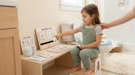 Everyday Routine Activity: Toilet Learning Words & Routine for 4 Years learning activity for a 4-year-old