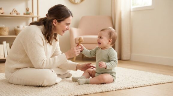 Everyday Social-Emotional Learning: Connection & Responsive Relationships for 10–11 Months parent learning guide for a 10–11 month old baby