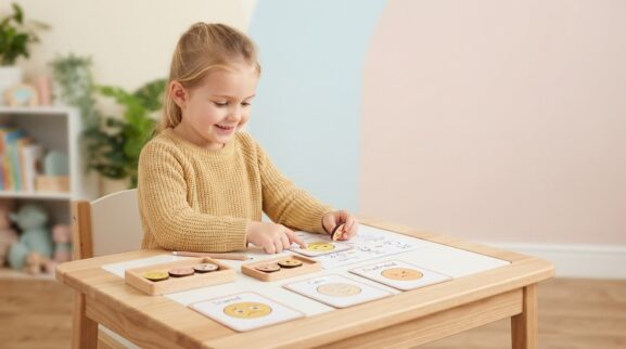 Feelings Vocabulary Activity Cards for 5 Years printable learning activity for a 5-year-old