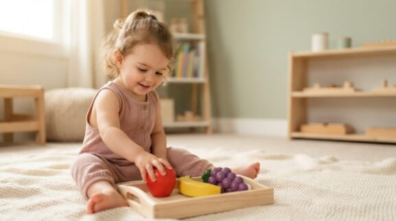 First Words: Fruits learning activity for a 1-year-old